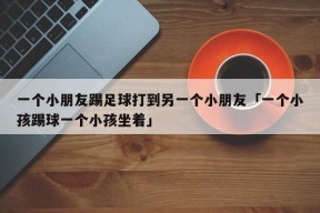 一个小朋友踢足球打到另一个小朋友「一个小孩踢球一个小孩坐着」