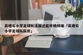 高塘石小学足球队法国达能杯杨梓维「高塘石小学足球队队长」