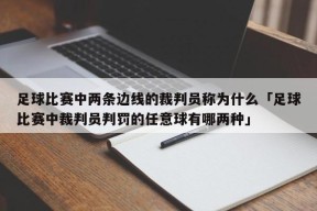 足球比赛中两条边线的裁判员称为什么「足球比赛中裁判员判罚的任意球有哪两种」