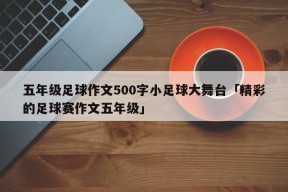 五年级足球作文500字小足球大舞台「精彩的足球赛作文五年级」